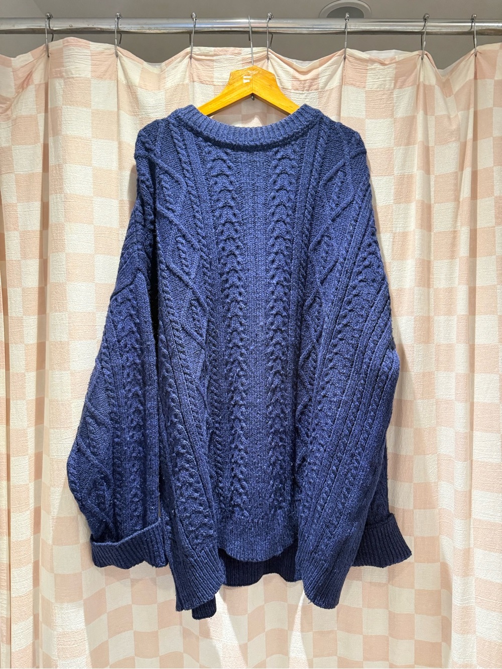 Oversized navy fisherman sweater